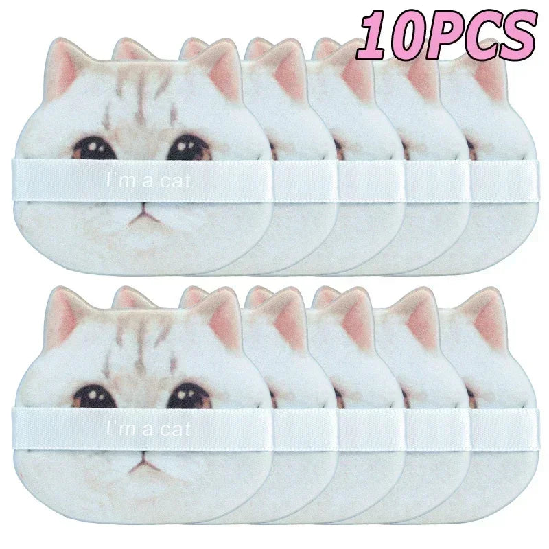10PCS Cute Cat Makeup Puff Foundation