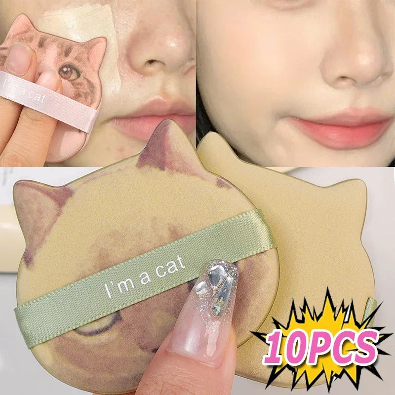 10PCS Cute Cat Makeup Puff Foundation